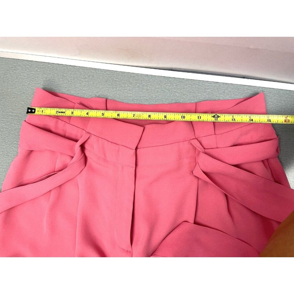 Boden Melina Pink Poppy Paperbag Pants Belted High Rise Straight Leg Size 10R - Picture 14 of 15